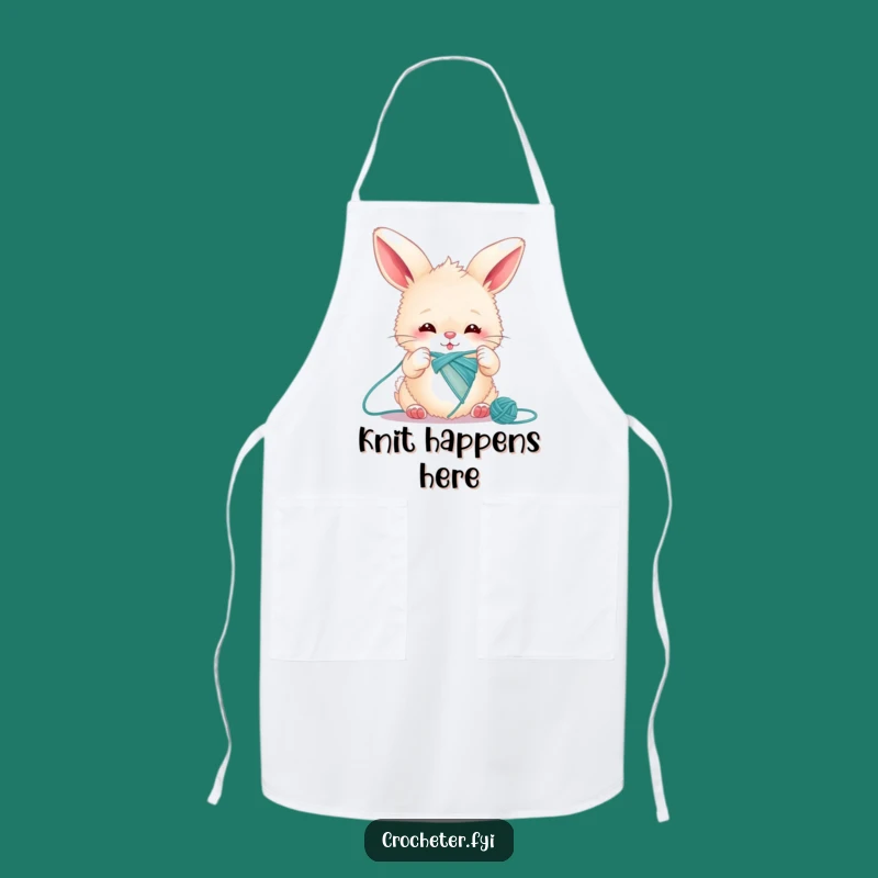 Funny Bunny Knitting Apron: Humorous Chef's Wear for Crafty Kitchen Adventures