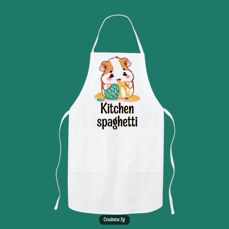 Funny Guinea Pig Crochet Apron: Humorous Kitchen Wear for Pet Lovers