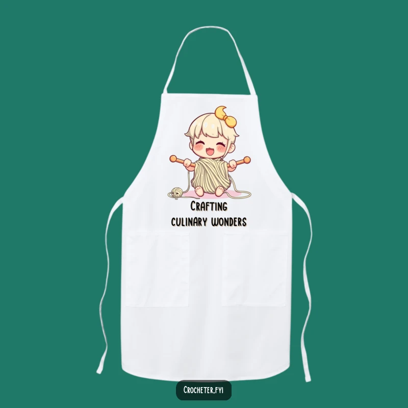 Funny Knitting Character Apron: Craft with Enthusiasm and Style