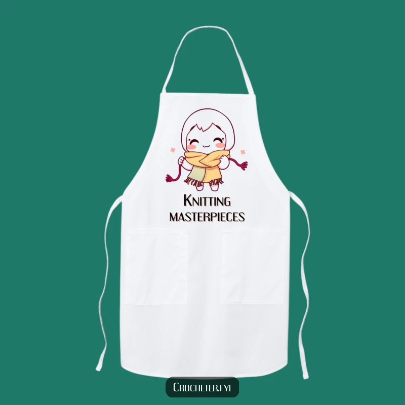 Funny Yarn Looping Apron: Energetic Crafter Kitchen Fun