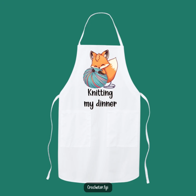 Funny Fox Yarn Apron: Keep Clean While Unleashing Crafting Chaos