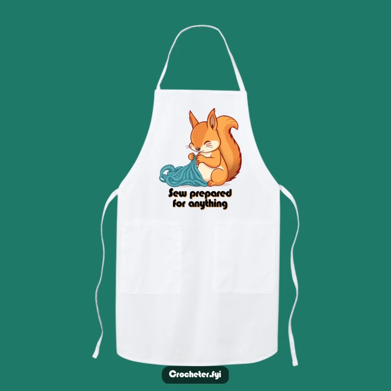 Funny Squirrel Stitch Apron: Keep Clean with Humorous Crafting Style