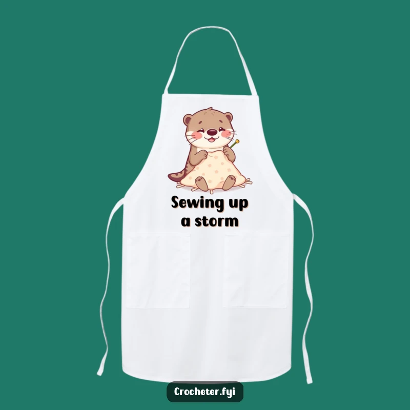 Funny Otter Stitching Apron: Mess-Proof Crafting Otter Apron, Great Funny Gift