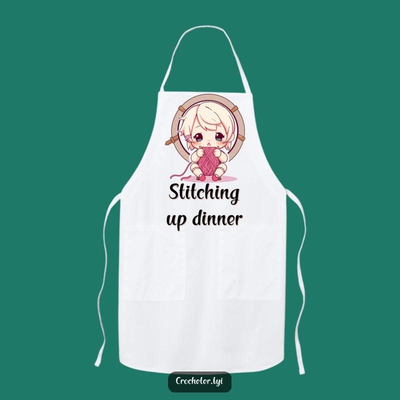 Funny Focused Knitter Apron: Steady Stitching, Practical Funny Gift!