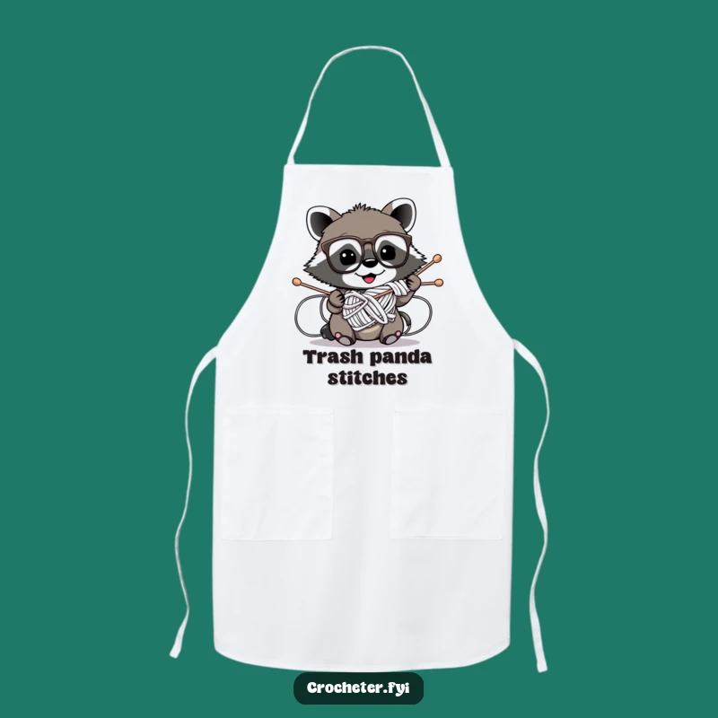 Funny Raccoon Knitting Apron - Hilarious Gift for Bakers & Crafters