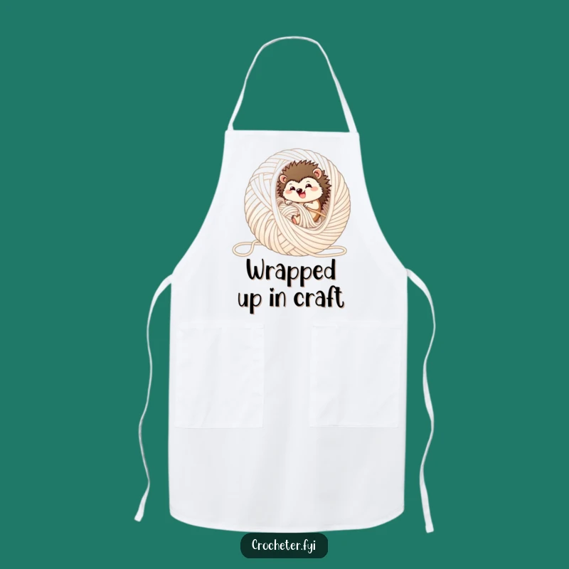 Funny Hedgehog Yarn Apron - Crafting Comfort Protector!