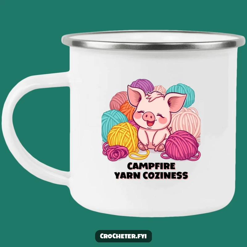 Funny Piglet Yarn Camping Mug: Durable, Humorous Drinkware for Crafting Adventures