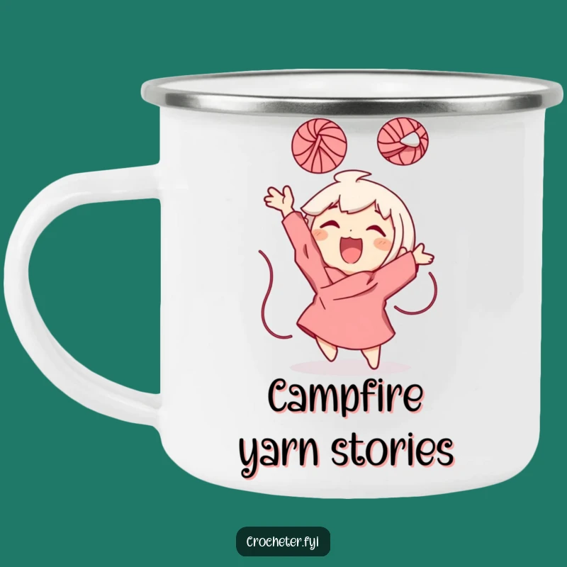 Funny Yarn Ball Character Camping Mug: Playful Sips and Joyful Moments