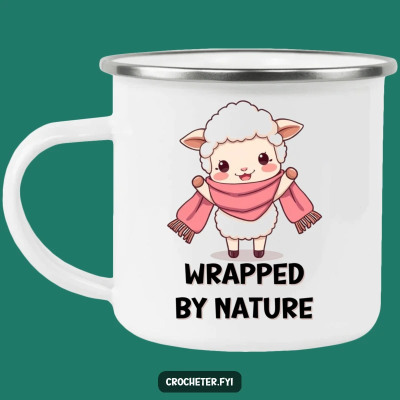 Funny Sheep Scarf Camping Mug - Outdoors & Cozy Humor