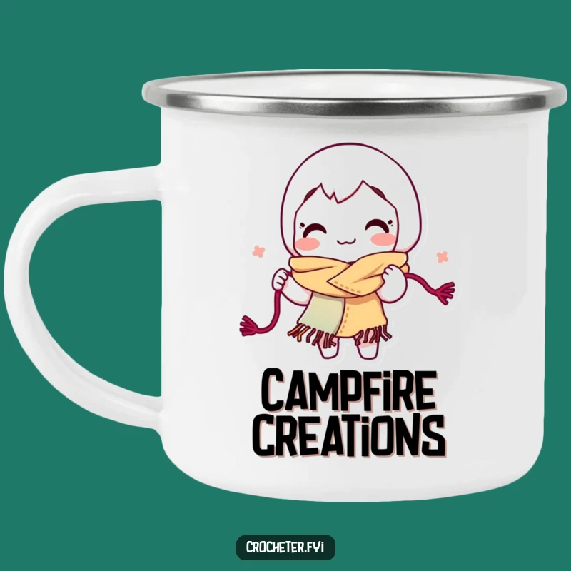 Funny Yarn Looping Camping Mug: Energetic Crafter Outdoor Joy
