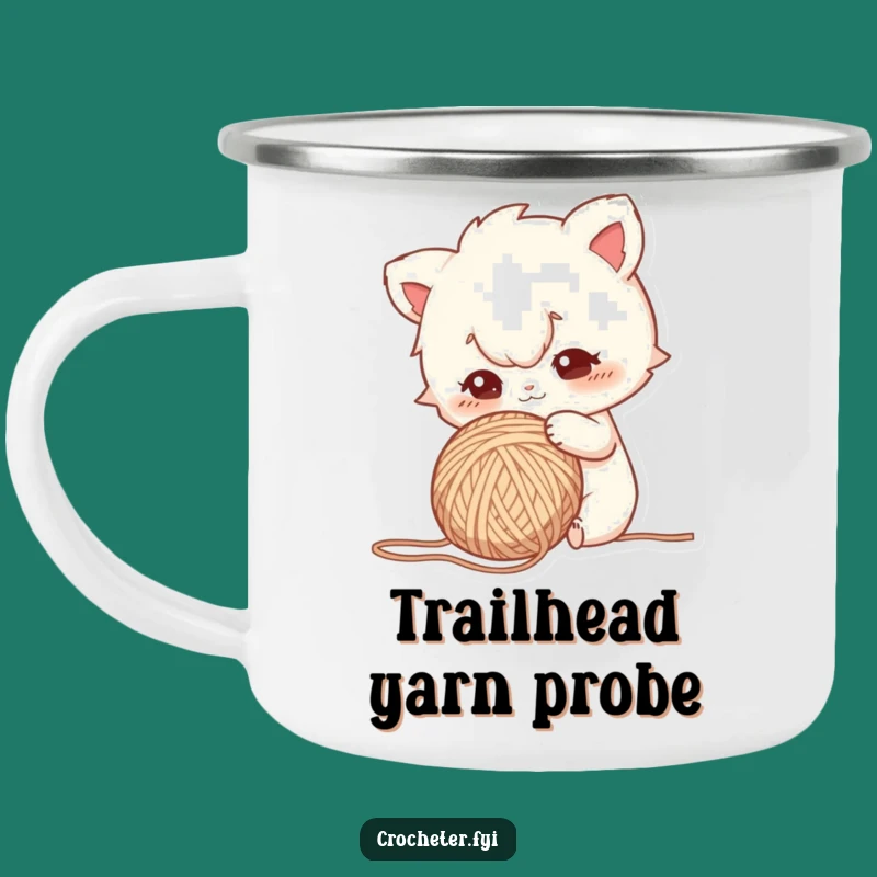 Funny Curious Yarn Poking Camping Mug - Explore Your Adventures with this Hilarious Gift!