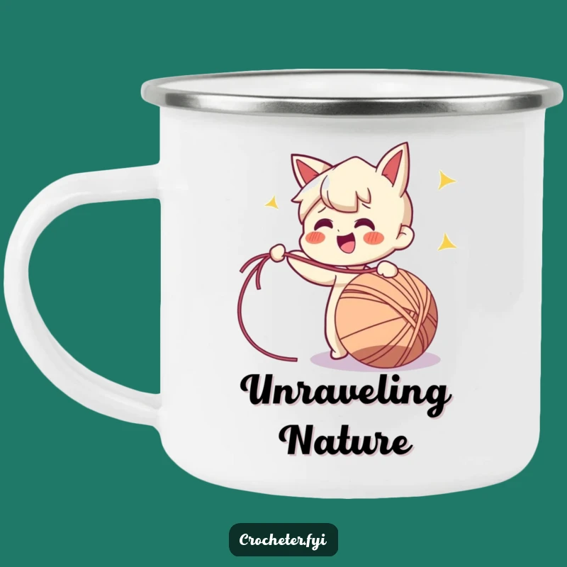 Funny Yarn Pulling Camping Mug: Adventure with Crafting Cheer