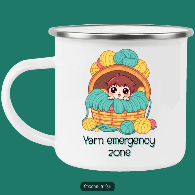 Funny Yarn Overload Camping Mug: Trail-Ready Humor for Knitters