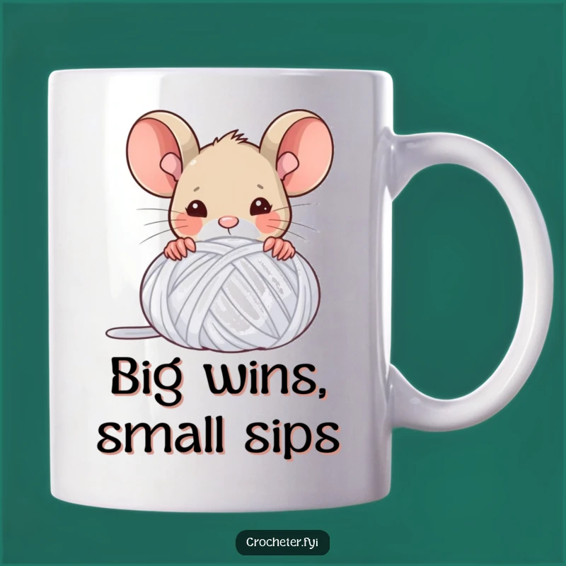 Funny Mouse Yarn Triumph Mug: Celebrate Your Crafting Wins Hilariously