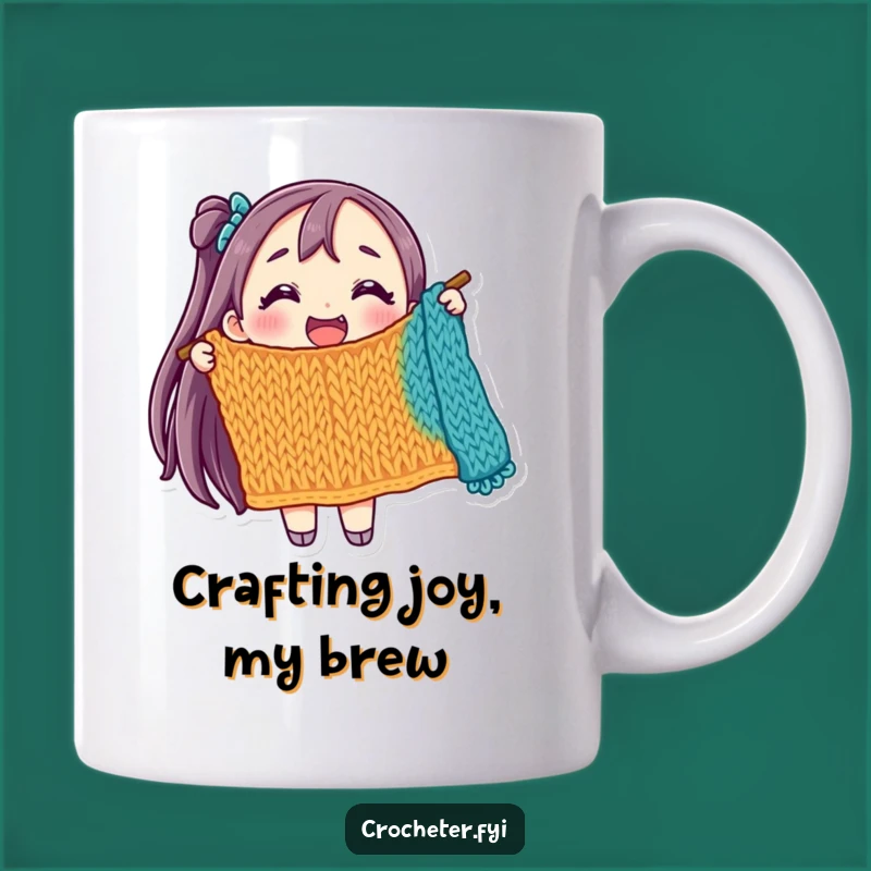 Funny Joyful Knitter Mug: Happy Crafting, Perfect Funny Gift for Makers