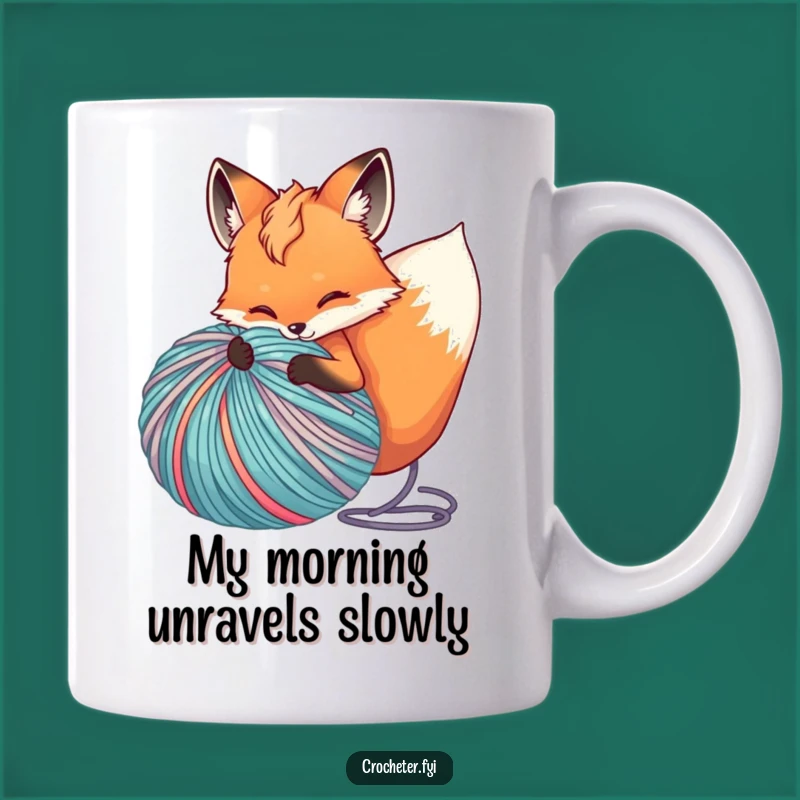 Funny Fox Yarn Unfurling Mug: A Hilarious Gift for Knitters Who Love Chaos