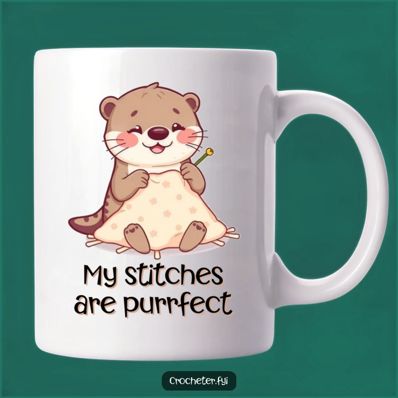 Funny Otter Stitching Mug: Adorable Crafting Otter, Perfect Gift for Crafters