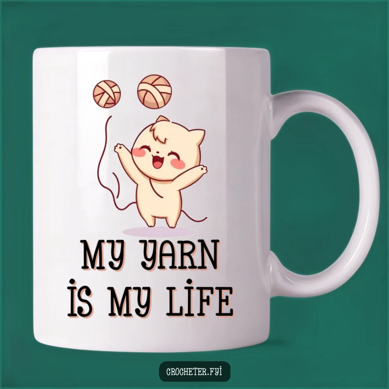 Funny Yarn Tossing Character Mug: The Perfect Humorous Gift for Knitters