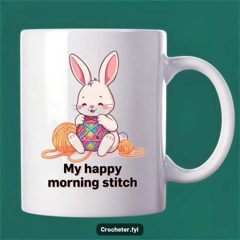 Funny Stitching Bunny Mug - Creative Crafter Character Funny Gift