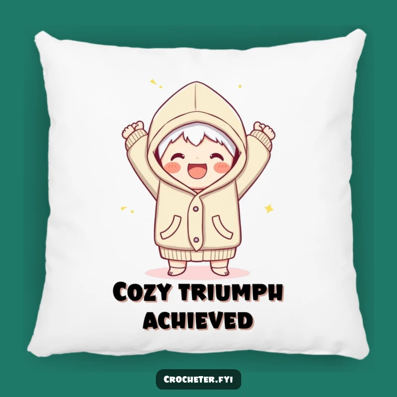 Funny Joyful Garment Finish Pillow - Cozy and Triumphant Home Decor!