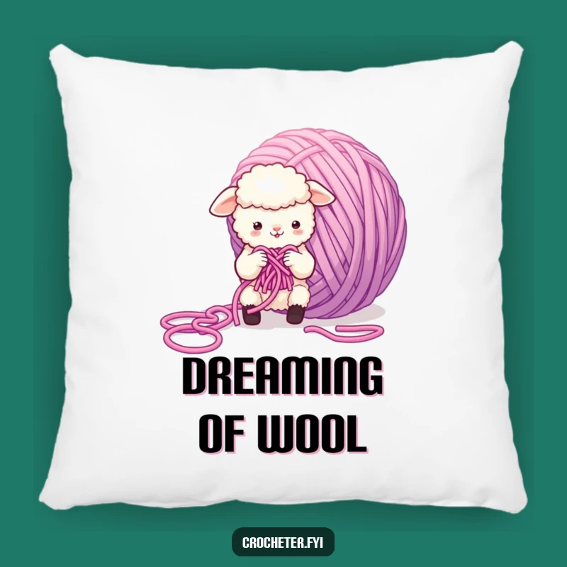 Funny Sheep Knitting Yarn Pillow: Fluffy Character Cushion, Cozy Gift
