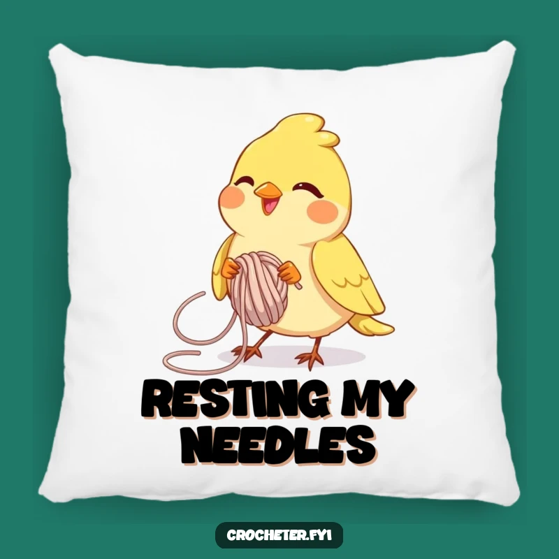 Funny Bird Yarn Looping Pillow - Cozy Craft Companion