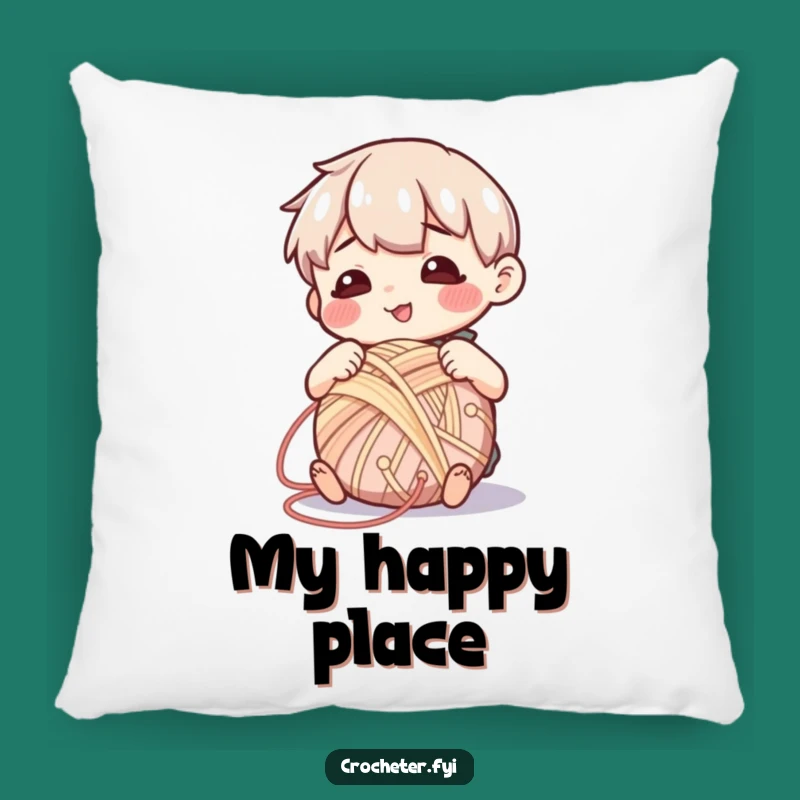 Funny Contented Yarn Winder Pillow - Cozy and Relaxing Home Decor!