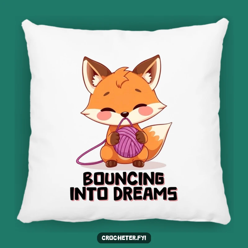 Funny Fox Yarn Ball Pillow: Comfy Cartoon Comfort
