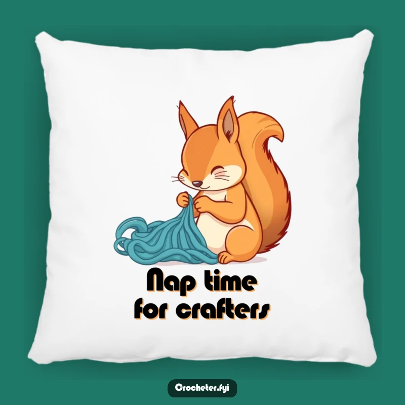 Funny Squirrel Stitch Pillow: Cozy, Humorous Accent for Knitters and Crafters