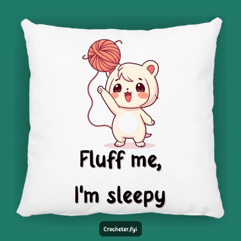 Funny Yarn Pillow: Playful Character Tossing Yarn Accent, Cozy Craft Comfort