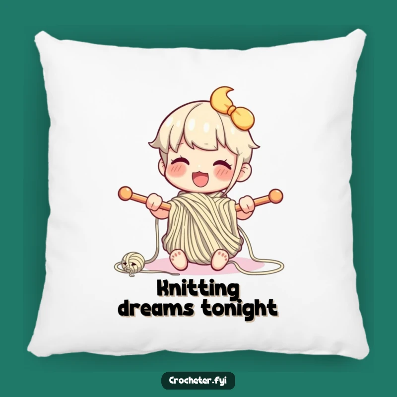 Funny Knitting Character Pillow: Comfy Cuddles with Crafty Charm