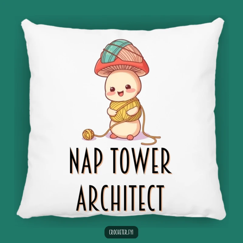 Funny Mushroom Yarn Balance Pillow - Whimsical Home Decor Gift