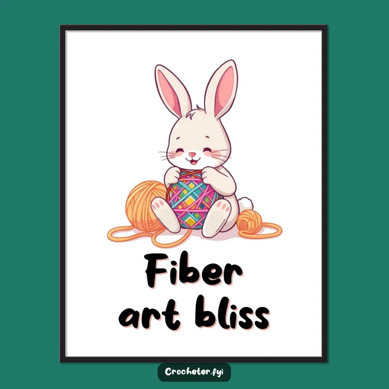 Funny Stitching Bunny Digital Art - Instant Crafty Decor Funny Gift