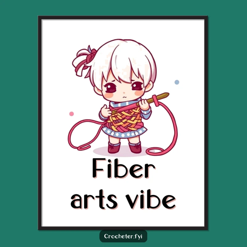 Funny Crochet Master Print: Determined Crafter Funny Gift for Wall Art Yarn