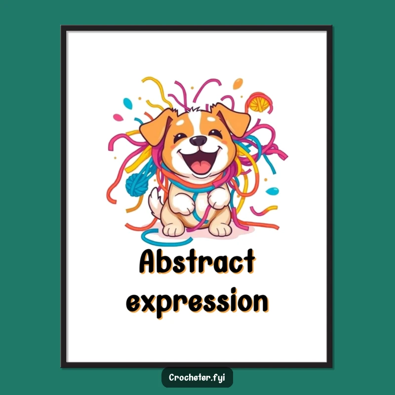 Funny Dog Yarn Explosion Digital Art - Instant Humorous Decor