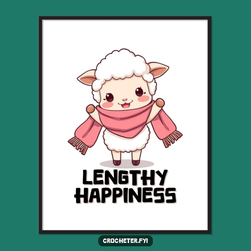 Funny Sheep Scarf Digital Art - Instant Cheerful Decor