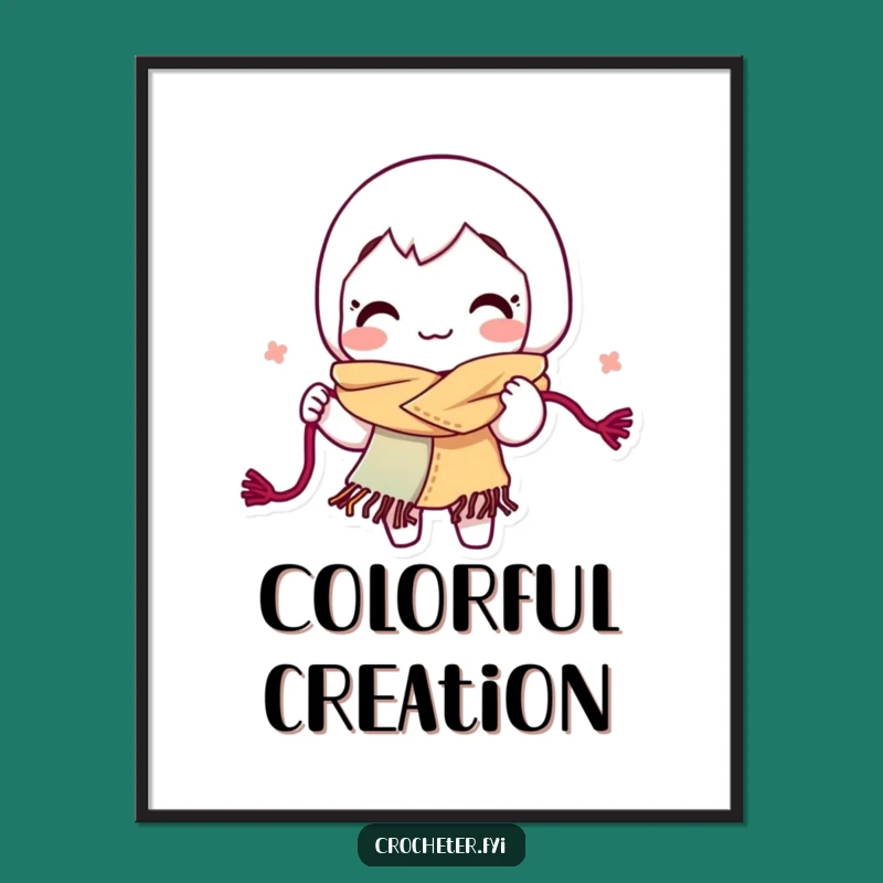Funny Yarn Looping Digital Art: Energetic Crafter Instant Download