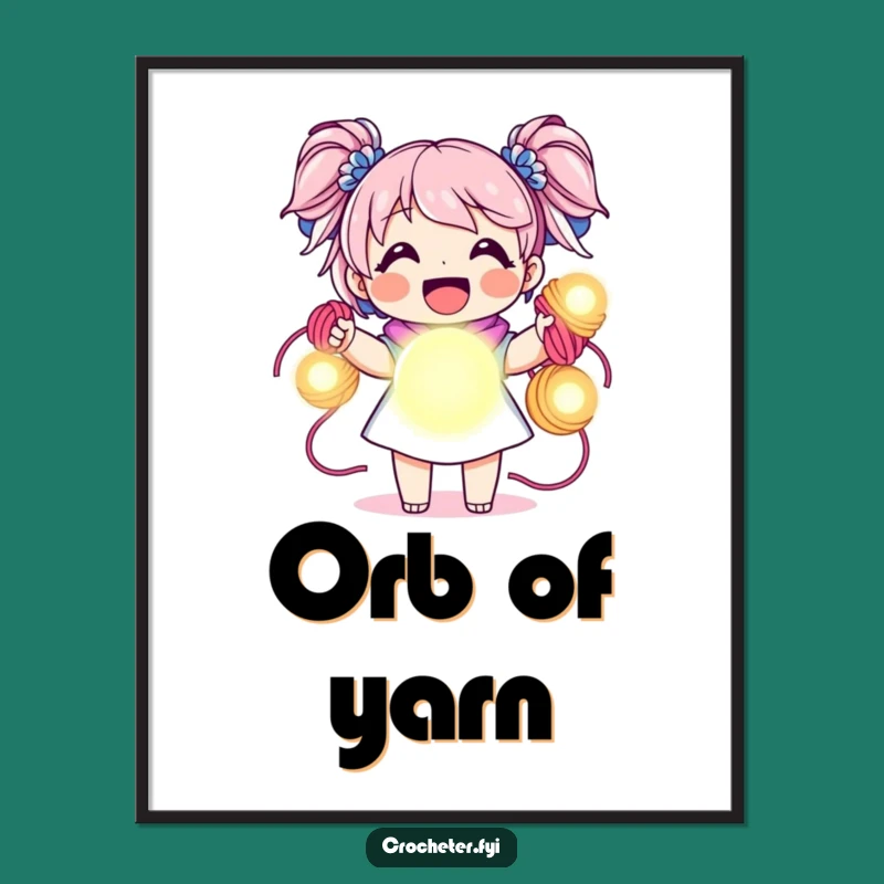 Funny Yarn Orb Joy Digital Art: Bring Radiant Crafting Vibes Home