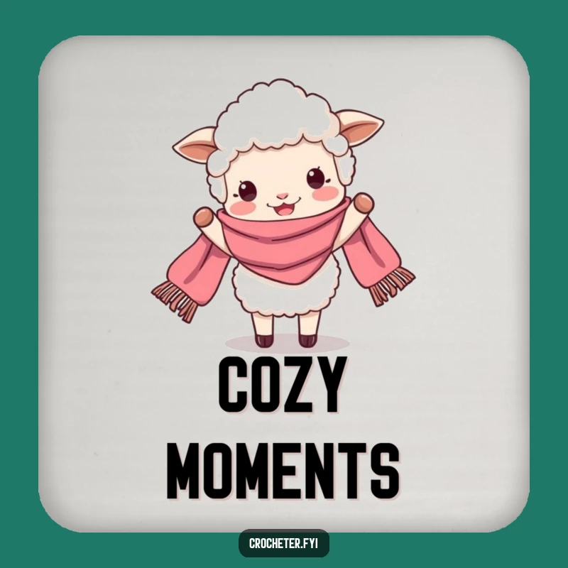 Funny Sheep Scarf Coaster - Protect Surfaces with Farm Fun
