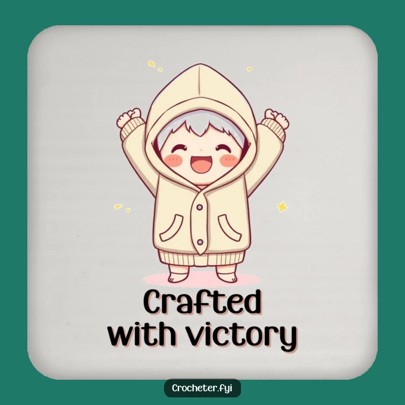 Funny Joyful Garment Finish Coaster - Protect Surfaces with Celebratory Craft Art!