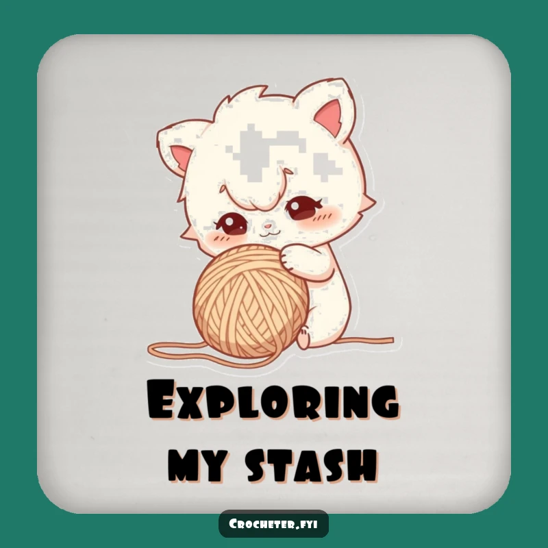 Funny Curious Yarn Poking Coaster - Protect Surfaces with Intriguing Craft Art!