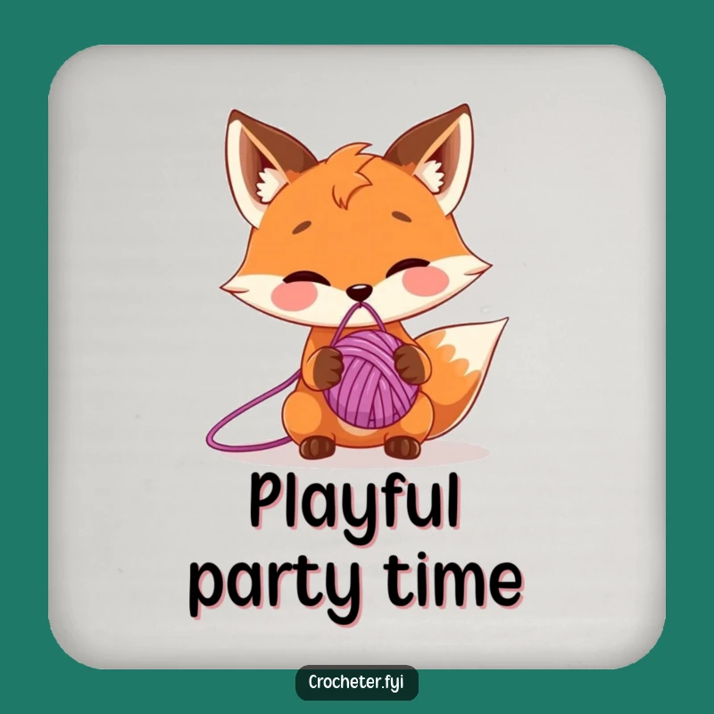 Funny Fox Yarn Ball Coaster: Quirky Cartoon Surface Protector