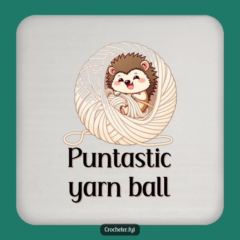 Funny Hedgehog Yarn Coaster - Protect Surfaces in Style!
