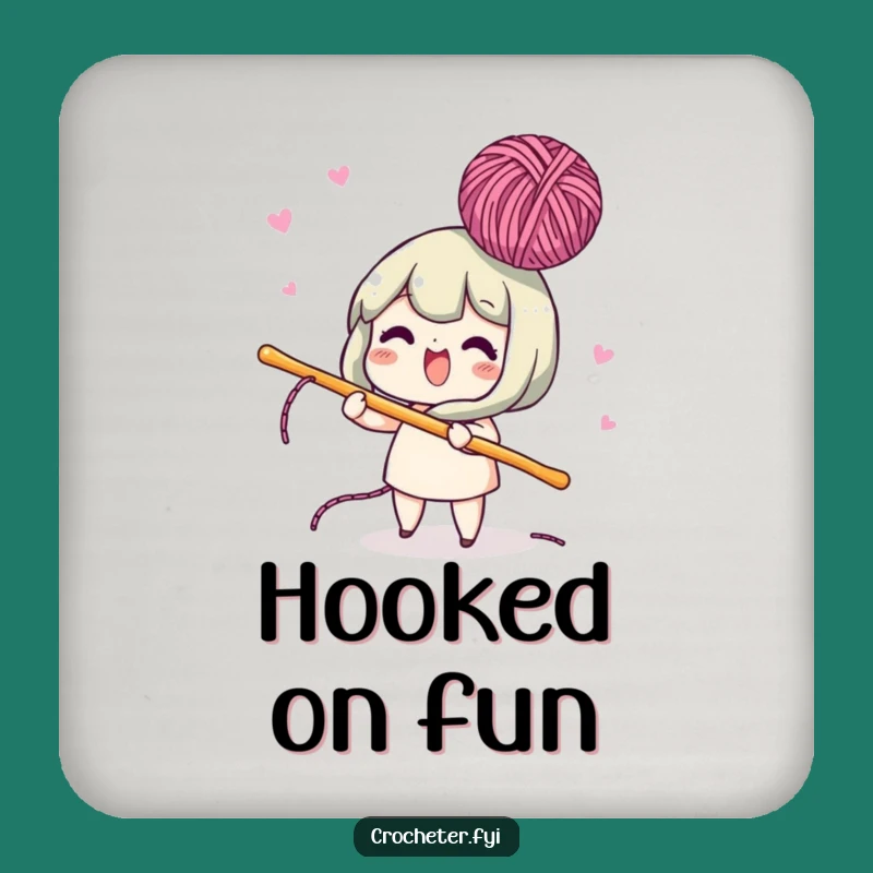 Funny Lively Crochet Hook Coaster - Protect Surfaces with Playful Craft Art!