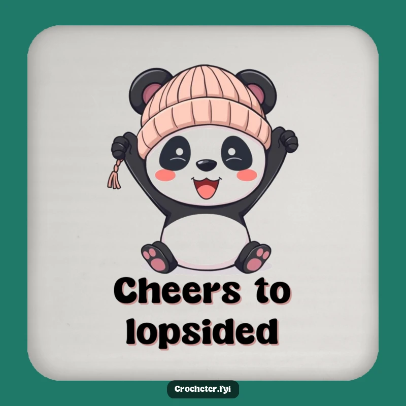 Funny Panda Knitting Coaster - Protect Surfaces with Charm!