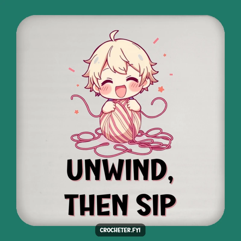 Funny Yarn Exploder Coaster: Enthusiastic Crafter Funny Gift for Yarn Tables