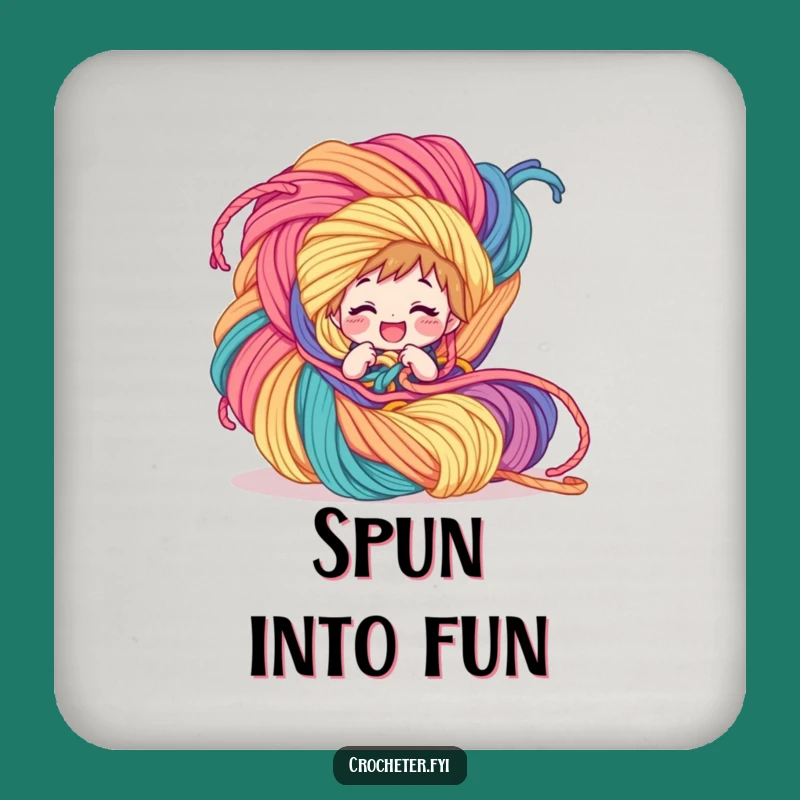 Funny Yarn Tangle Coaster - Protect Surfaces with Crafty Humor