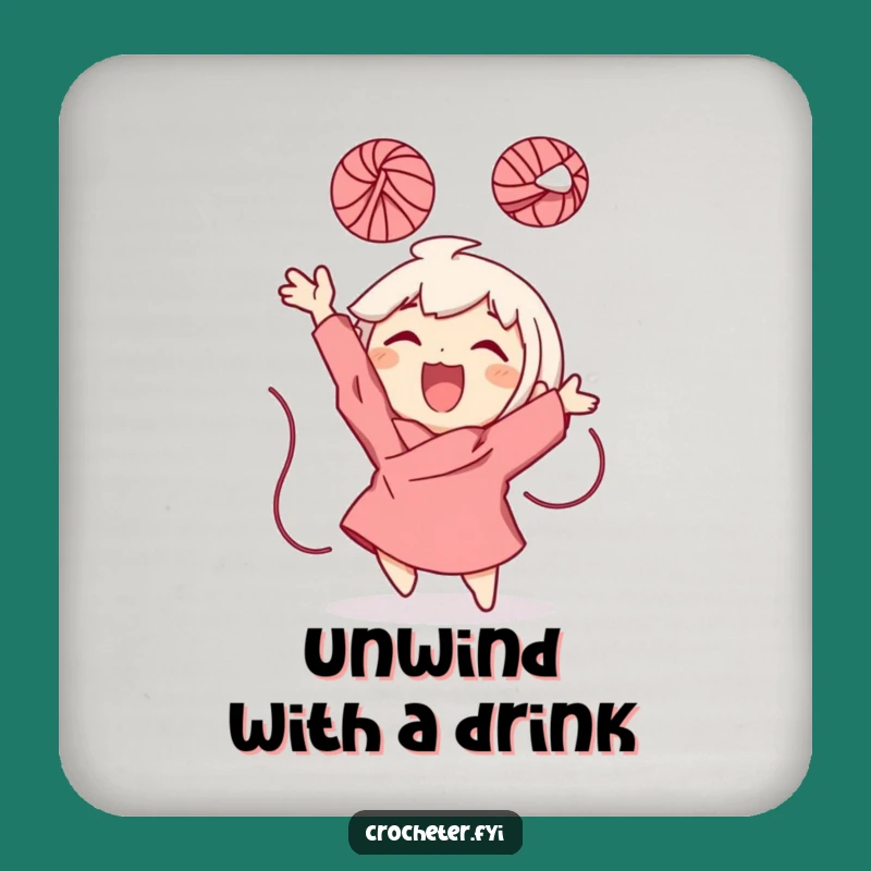 Funny Yarn Ball Character Coaster: Protect Surfaces with Playful Humor