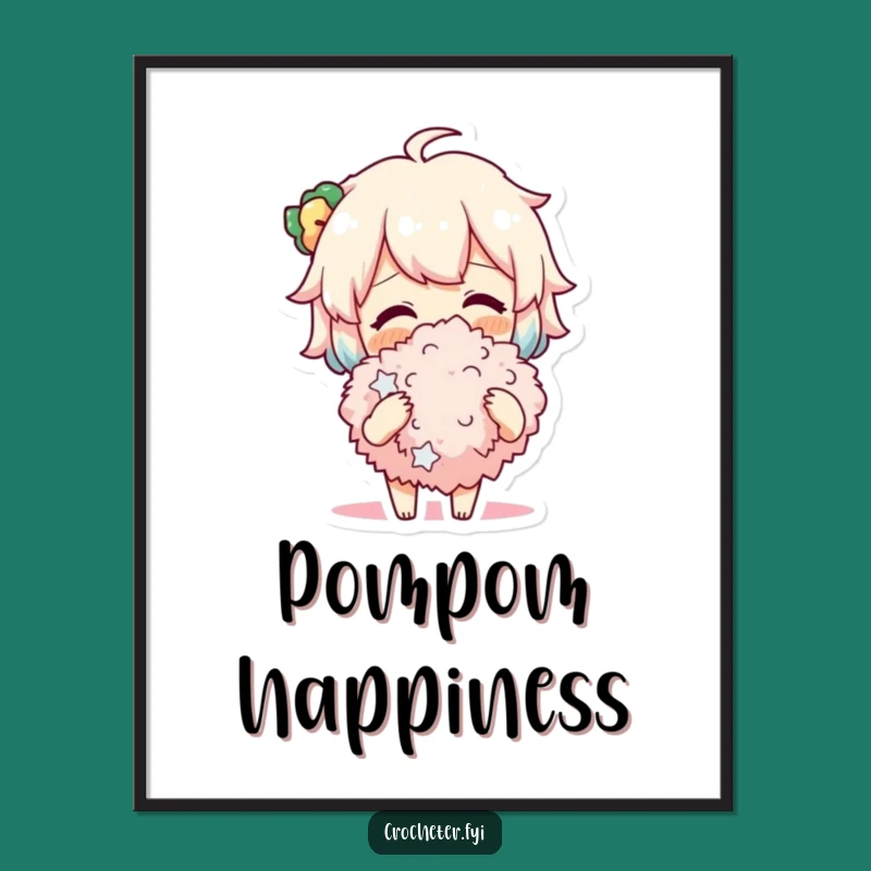 Funny Pom-Pom Maker Poster: Cheerful Crafter Funny Gift for Crafty Wall Art