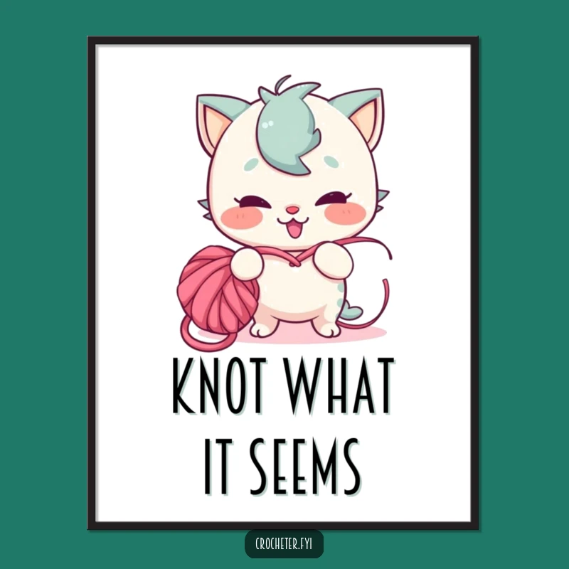 Funny Yarn Tangler Art Poster - Mischievous Crafter Decor, Vibrant Gift Idea